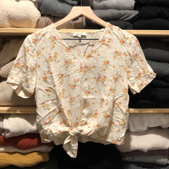 SOLD 🙌🏼 Madewell Tie-Front Floral Crop Top Sz M - Picture 1 of 6